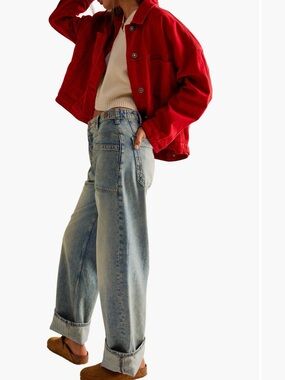 Free People Light Wash Boyfriend Jeans - Blue